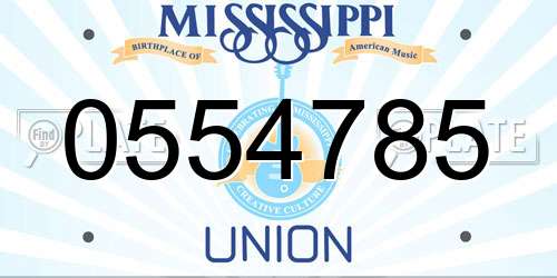 0554785 Mississippi License Plate