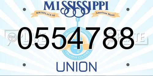 0554788 Mississippi License Plate