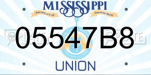 05547B8 Mississippi License Plate