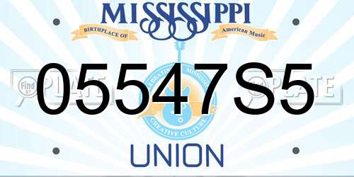 05547S5 Mississippi License Plate