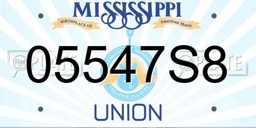 05547S8 Mississippi License Plate