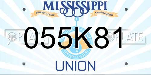 055K81 Mississippi License Plate