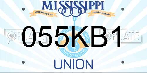 055KB1 Mississippi License Plate