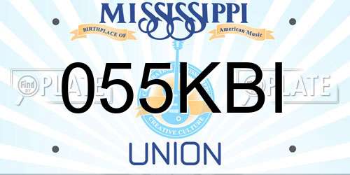 055KBI Mississippi License Plate