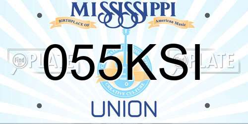 055KSI Mississippi License Plate