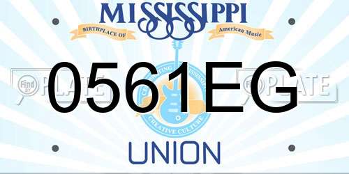 0561EG Mississippi License Plate