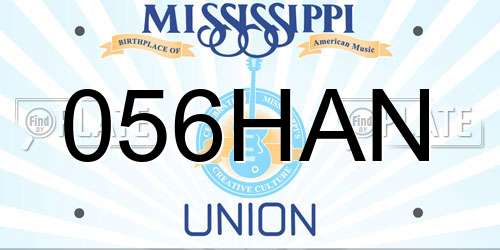 056HAN Mississippi License Plate