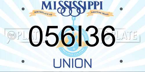 056I36 Mississippi License Plate
