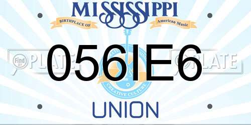 056IE6 Mississippi License Plate