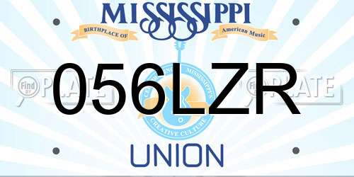 056LZR Mississippi License Plate