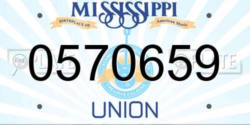 0570659 Mississippi License Plate