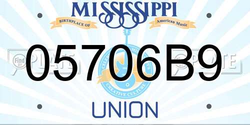 05706B9 Mississippi License Plate