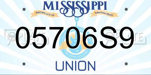 05706S9 Mississippi License Plate