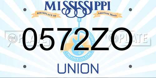 0572ZO Mississippi License Plate