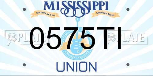 0575TI Mississippi License Plate