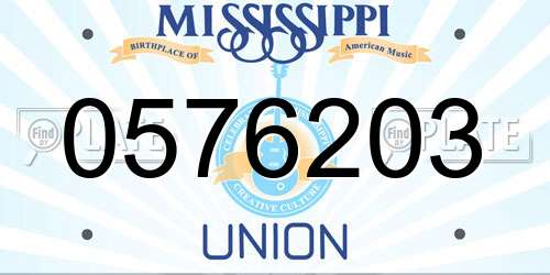 0576203 Mississippi License Plate