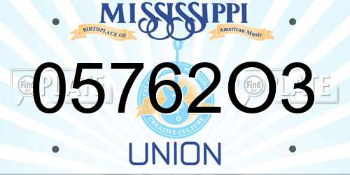 05762O3 Mississippi License Plate