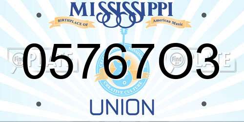 05767O3 Mississippi License Plate