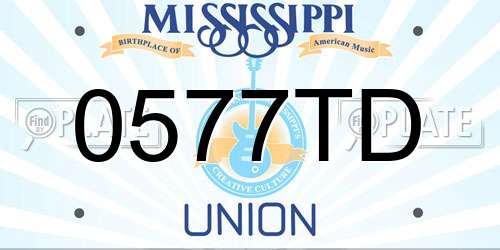 0577TD Mississippi License Plate