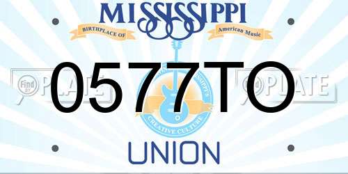 0577TO Mississippi License Plate