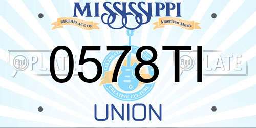 0578TI Mississippi License Plate