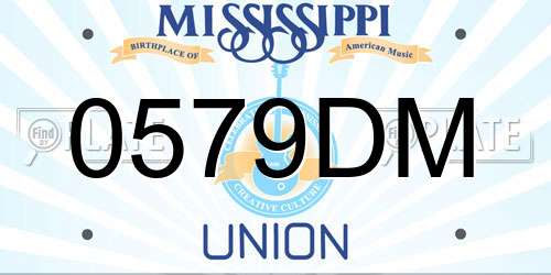 0579DM Mississippi License Plate