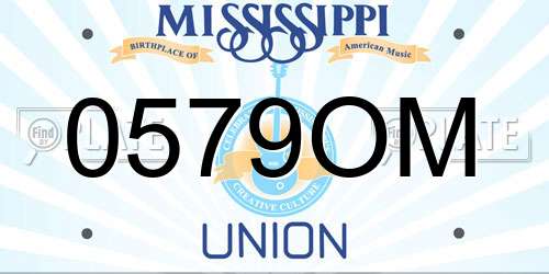 0579OM Mississippi License Plate