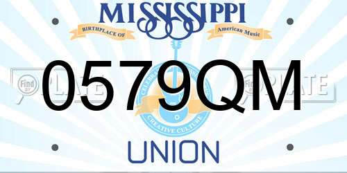 0579QM Mississippi License Plate