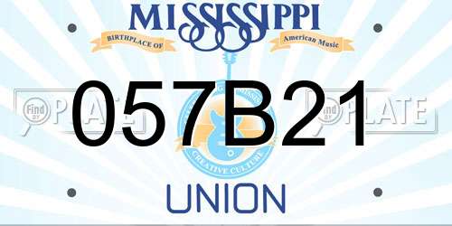 057B21 Mississippi License Plate