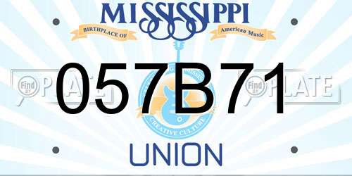 057B71 Mississippi License Plate