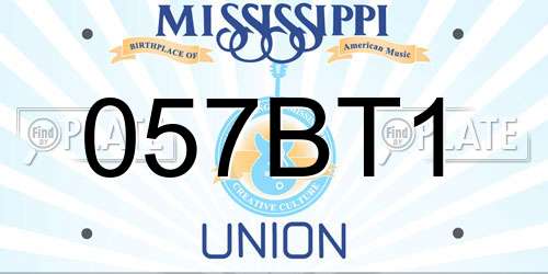 057BT1 Mississippi License Plate