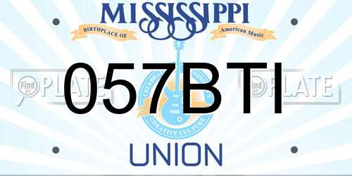 057BTI Mississippi License Plate