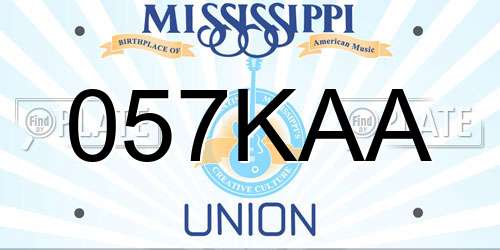 057KAA Mississippi License Plate