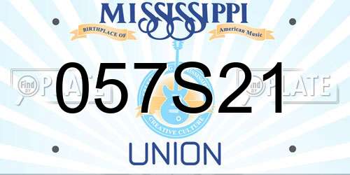 057S21 Mississippi License Plate