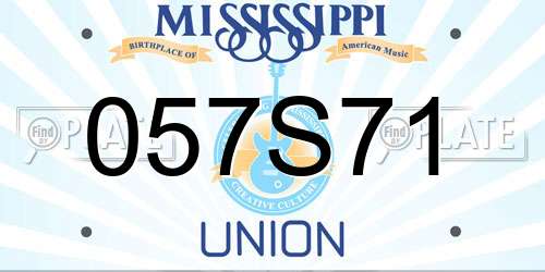 057S71 Mississippi License Plate