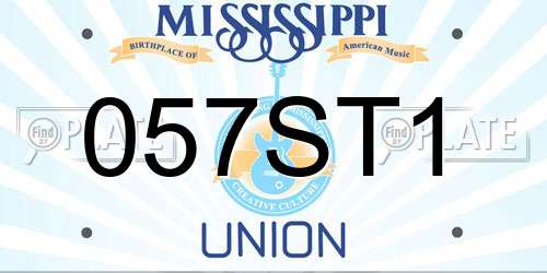 057ST1 Mississippi License Plate