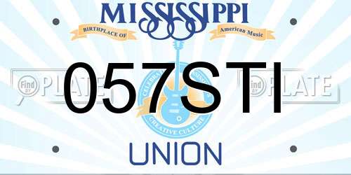 057STI Mississippi License Plate