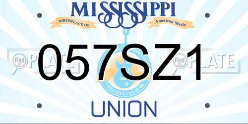 057SZ1 Mississippi License Plate