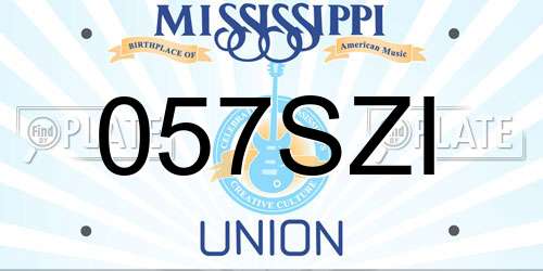 057SZI Mississippi License Plate