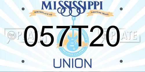 057T20 Mississippi License Plate