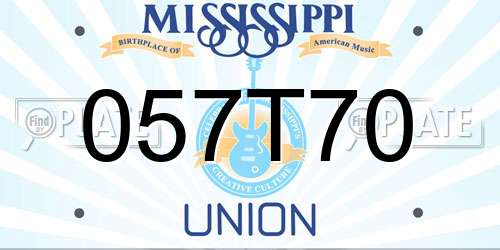 057T70 Mississippi License Plate