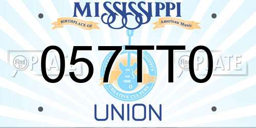 057TT0 Mississippi License Plate