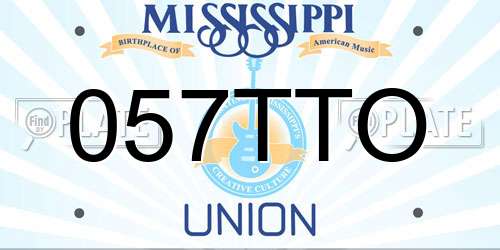 057TTO Mississippi License Plate