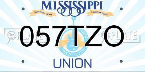 057TZO Mississippi License Plate