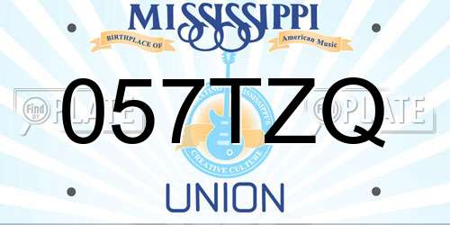 057TZQ Mississippi License Plate