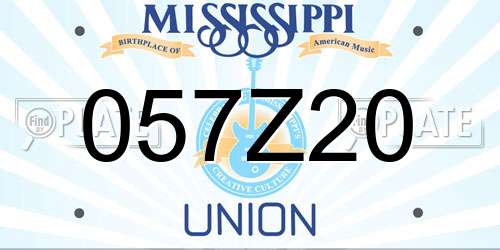 057Z20 Mississippi License Plate