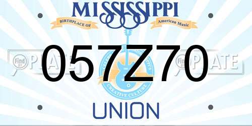 057Z70 Mississippi License Plate