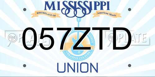057ZTD Mississippi License Plate