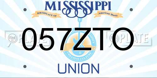 057ZTO Mississippi License Plate