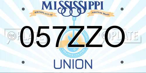 057ZZO Mississippi License Plate